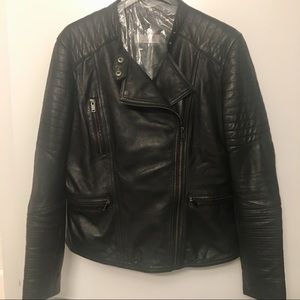 Leather motorcycle jacket